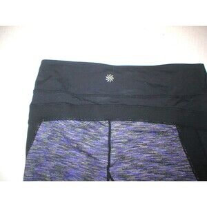 Womens Athleta Dark Purple Crop Pants Pilates Yoga Casual Large Space Dye Black